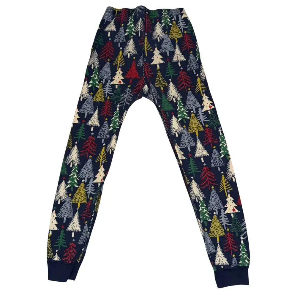 Hanna Andersson Christmas Pajamas Kids Sz 8 Organic Cotton Trees Holiday Festive